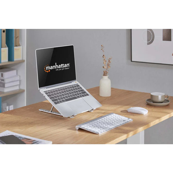 Soportes/manhattan/462600/soporte De Aluminio Para Laptop O Tablet Con Elevación Ajustable, Premium