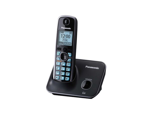 Telefono Panasonic Kx-tg4112me Inalambrico Base Handset Pantalla Lcd 1.8 Color Azul Teclado Iluminado Altavoz 50 Numero En Directorio Bloqueo De Llamadas No Deseadas Negro
