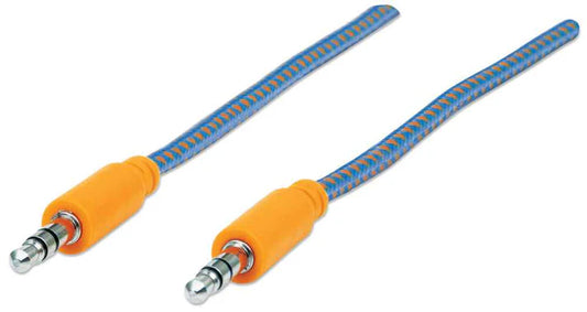 Cable Audio,manhattan,352802, Estereo 3.5mm M-m 1.0m Textil Azul/naranja