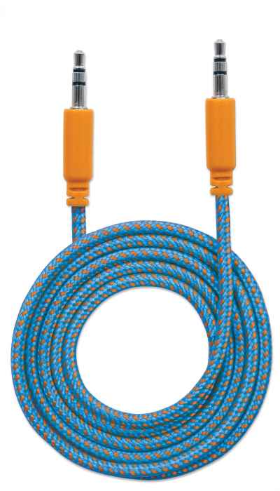 Cable Audio,manhattan,352802, Estereo 3.5mm M-m 1.0m Textil Azul/naranja