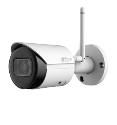 Camara Dahua Ip Bullet Wifi De 4 Megapixeles/ Lente De 2.8mm/ 90 Grados De Apertura/ H.265/ Ir De 30 Metros/ Microfono Integrado/ Ranura Para Microsd/ Metalica/ Ip67/ Dwdr/ Videoanaliticos Con Smd/