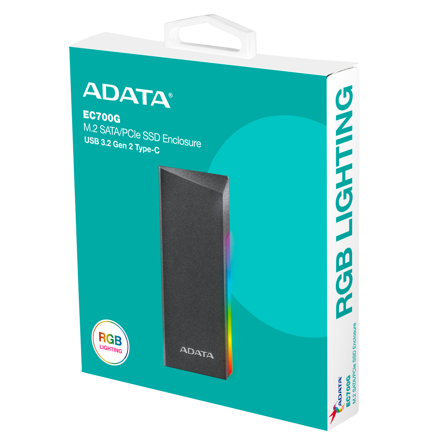 Carcasa Adata Ec700g Para Unidades De Estado Solido M.2 Pcie/sata Usb 3.2 Tipo C Windows Mac Linux Android Color Negro (aec700gu32g2-cgy)