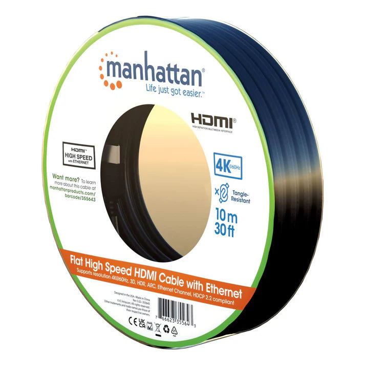 Cables/manhattan/355643/cable Hdmi Plano De Alta Velocidad Con Ethernet