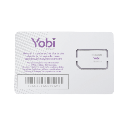 SIM Yobi para dispositivos móviles 3G/4G, 3.5GB Mensual por 1 año de servicio (solo datos)