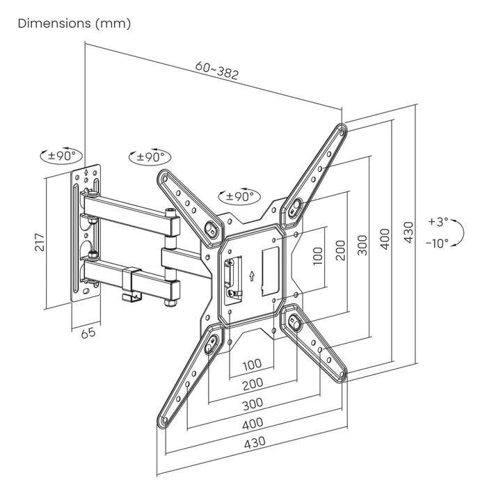 Soportes/manhattan/462624/soporte Tv P/pared 35kg, 23 A 55 Articulado