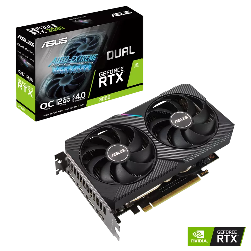 Tarjeta De Video Asus Nvidia Rtx3060/pcie X16 4.0/12gb Gddr6/hdmi/3xdp/estandar/gama Media