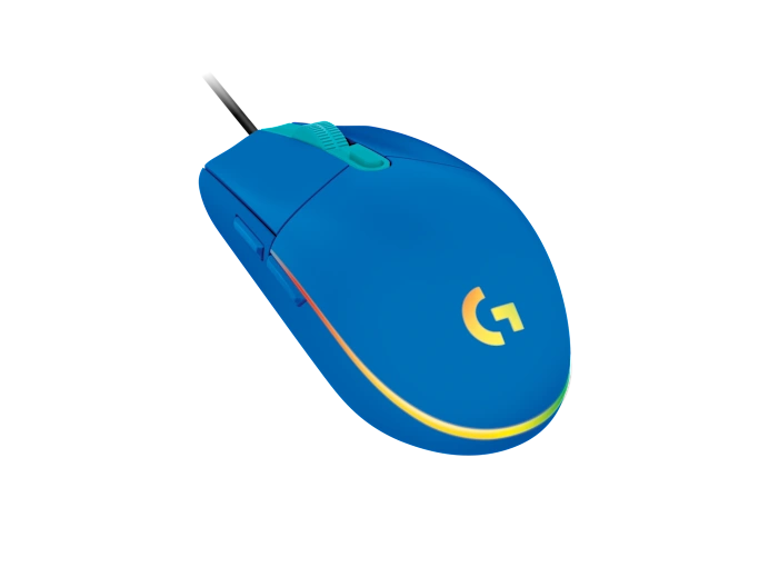 Mouse Gaming Logitech G203 Rgb Lightsync Optico Usb Alambrico 6 Botones Programables Azul