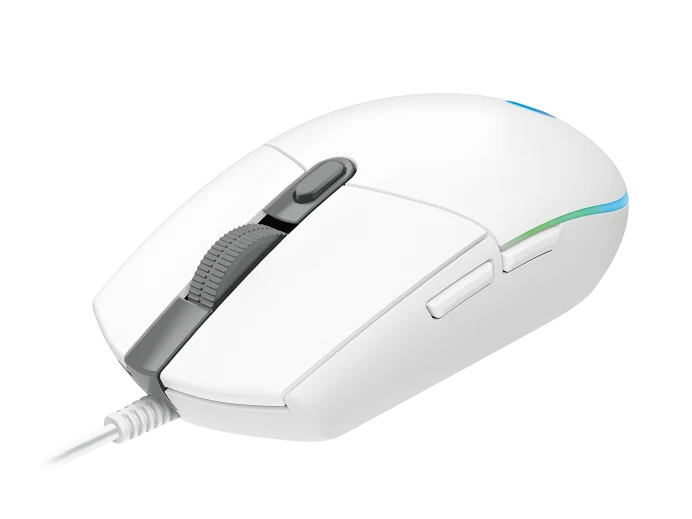 Mouse Gaming Logitech G203 Rgb Lightsync Optico Usb Alambrico 6 Botones Programables Blanco