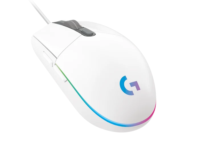 Mouse Gaming Logitech G203 Rgb Lightsync Optico Usb Alambrico 6 Botones Programables Blanco