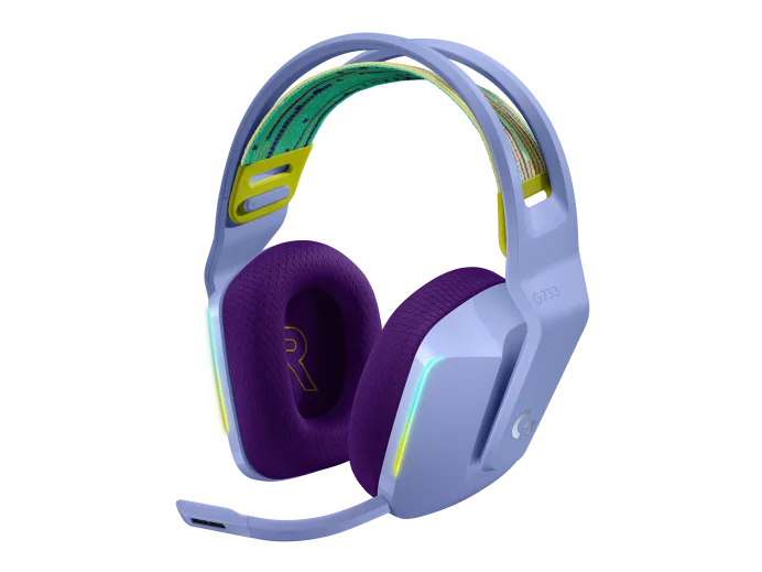 Audifonos Gaming Logitech G733 Lightspeed Rgb Inalambrico Recargable Hasta 29hrs De Uso Lila