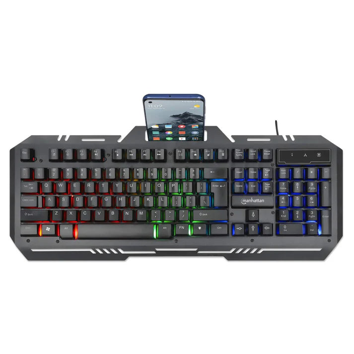 Teclado Gaming Led , Manhattan , 180610 ,con PÁnel MetÁlico Para Celular