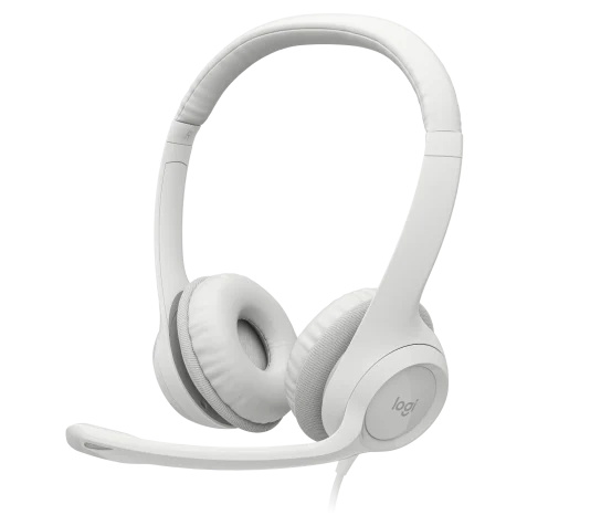 Audifonos Diadema Logitech H390 Supresion De Ruido Control De Volumen Usb Blanco