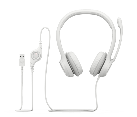 Audifonos Diadema Logitech H390 Supresion De Ruido Control De Volumen Usb Blanco