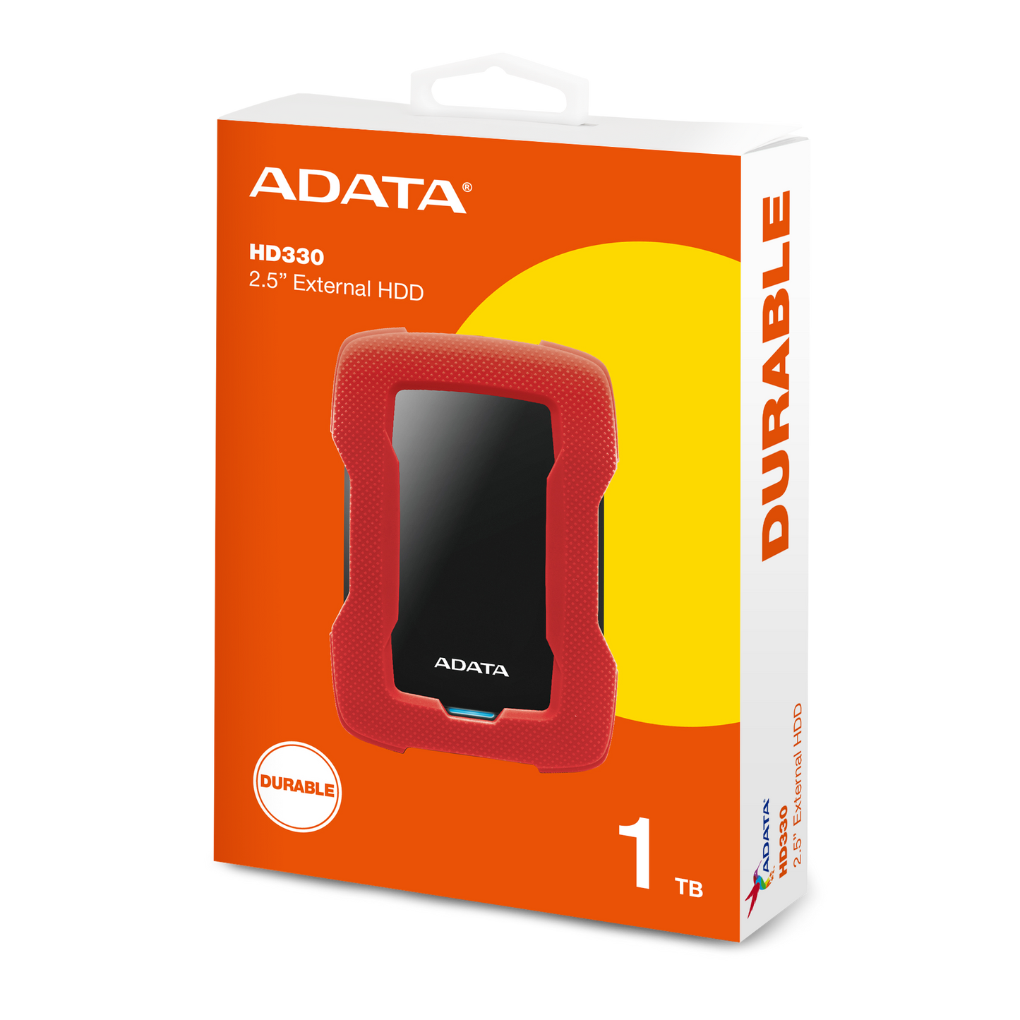 Disco Duro Externo Adata Hd330 1tb Portatil 2.5 Usb 3.2 Windows Mac Linux Contragolpes Slim Color Rojo (ahd330-1tu31-crd)