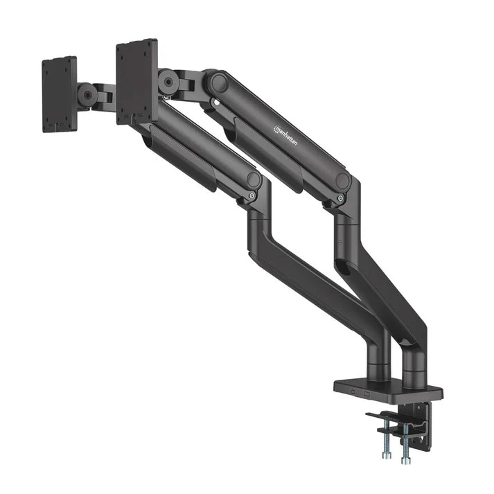 Soportes/manhattan/462587/soporte De Aluminio Con Sistema De Pistón Para 2 Monitores De 17 A 45