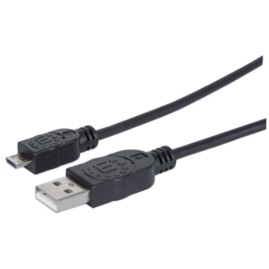 Cable Usb,manhattan,307178, V2 A-micro B, Bolsa Pvc 1.8m Negro