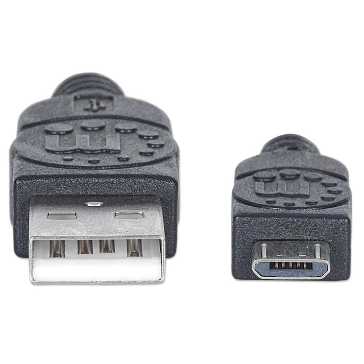 Cable Usb,manhattan,325684, V2 A-micro B, Bolsa Pvc 3.0m Negro