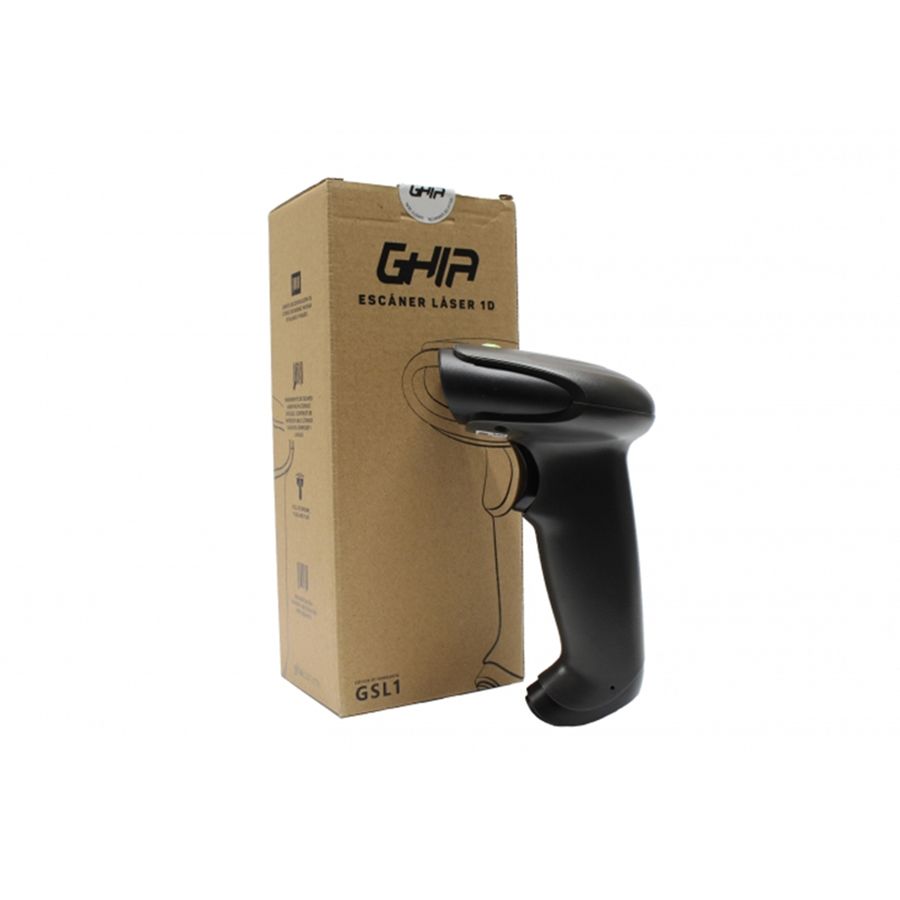 Lector De Codigos De Barra Ghia Gsl1 / 1d / Laser / Usb / Negro