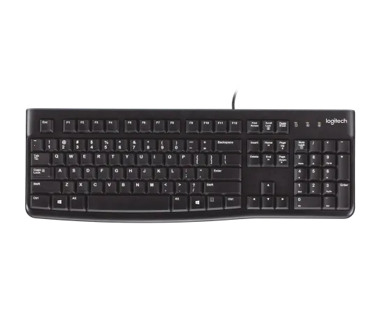 Teclado Logitech K120 Negro Alambrico Usb Pc / Windows Resistente A Derrames