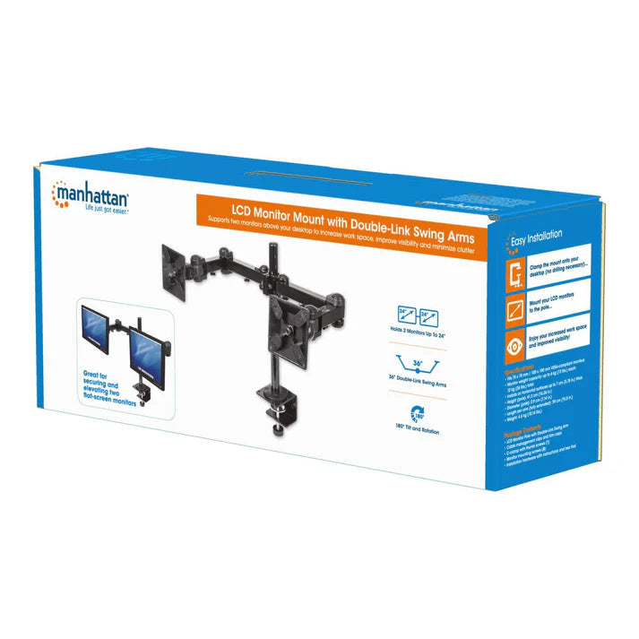 Soporte Monitor,manhattan,420808, P/2 Monitor 13 A 24 Escritorio