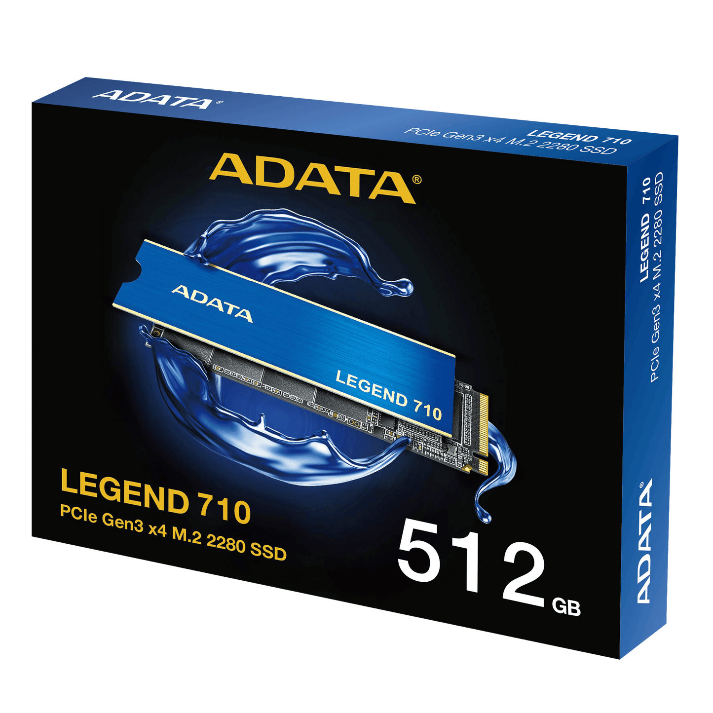 Unidad De Estado Solido Ssd Interno Adata Legend 710 512gb M.2 2280 Nvme Pcie Gen 3x4 Lect.2400 Escrit.1800 Mbs Pc Laptop Mini pc 3dnand Disipador (aleg-710-512gcs)