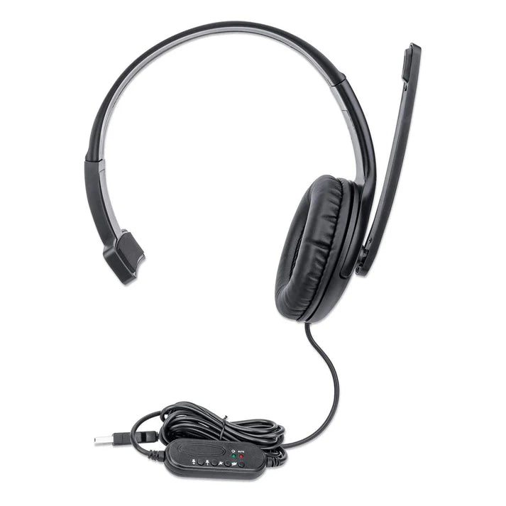 Audifonos Diadema, Manhattan,179874,usb, Monoaural, Control De Volumen