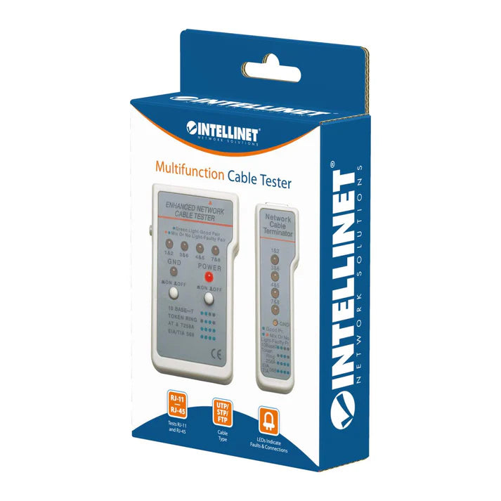 Probador De Cable, Intellinet ,351898, Cables Red 4 Ld,rj45,rj-11