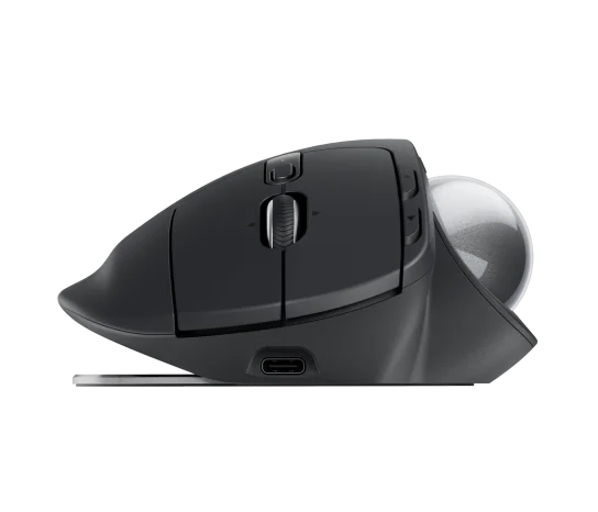 Mouse Logitech Mx Ergo S Trackball Inalambrico Recargable Logi Bolt Negro