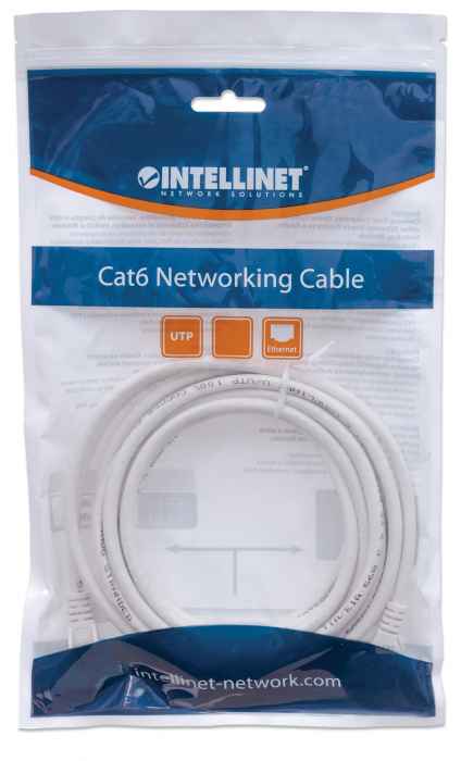 Cable Patch,intellinet,341950, Cat 6, 1.5m( 5.0f) Utp Blanco
