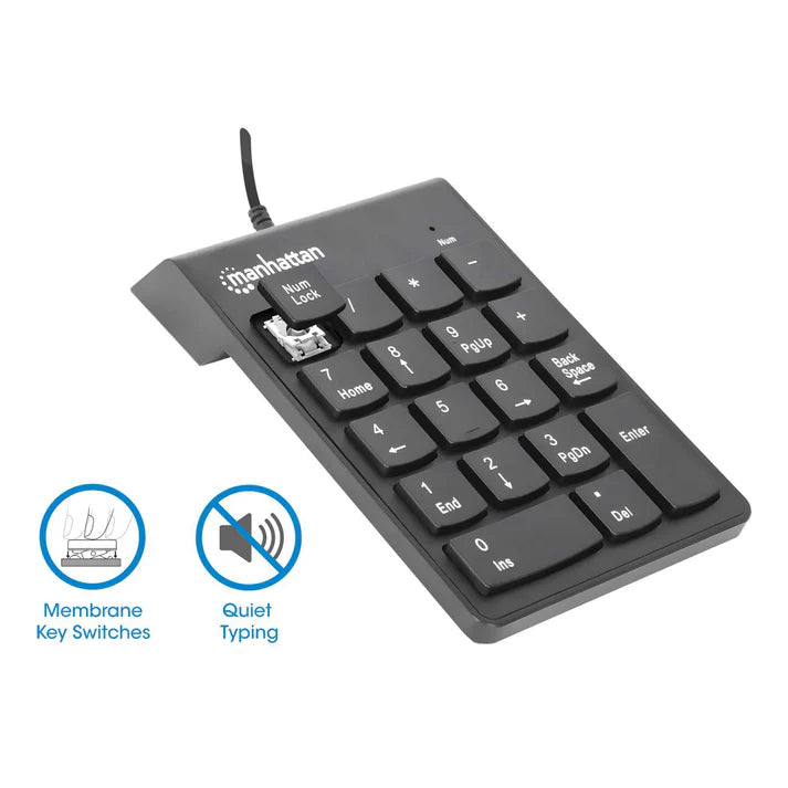 Teclado,manhattan,176354, Numerico Usb Negro