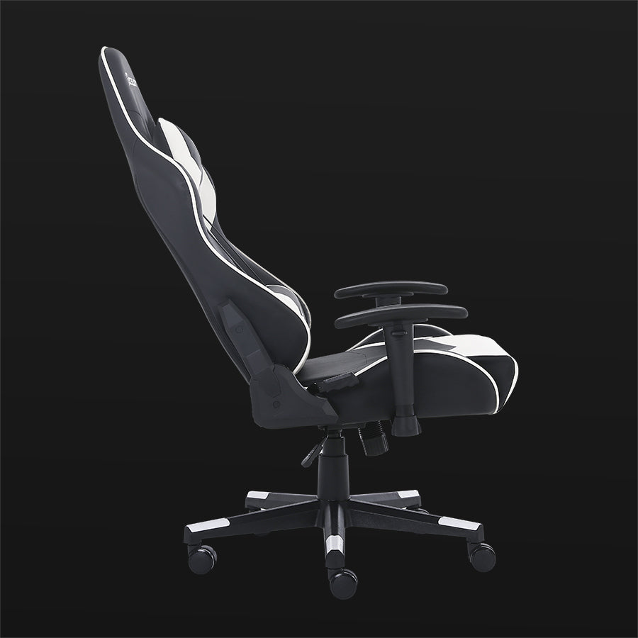 Silla Ocelot Gaming Osb-04 / Vinipiel / Base Nylon Ajustable / Descansabrazos 2d / Piston Clase 4 / Reclinable 90-155 Grados / Hasta 150kg / Cojines Lumbar Y Cervical / Color Negro Con Blanco