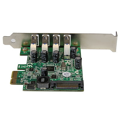 Tarjeta Pci Express - Adaptador Pci-e Usb 3.0 Con Uasp De 4 Puertos Y Alimentación Sata - Controlador Superspeed - 4x Usb A - Startech.com Mod. Pexusb3s4v