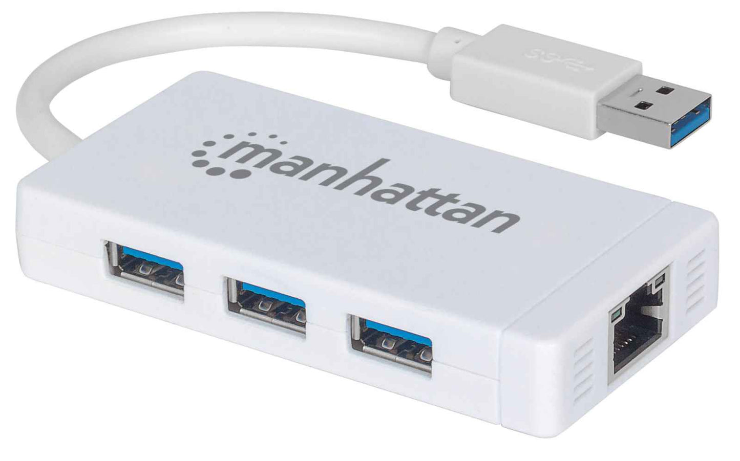 Adaptador Usb,manhattan,507578, V3.0 A Red Gb  + Hub 3 Ptos Mh