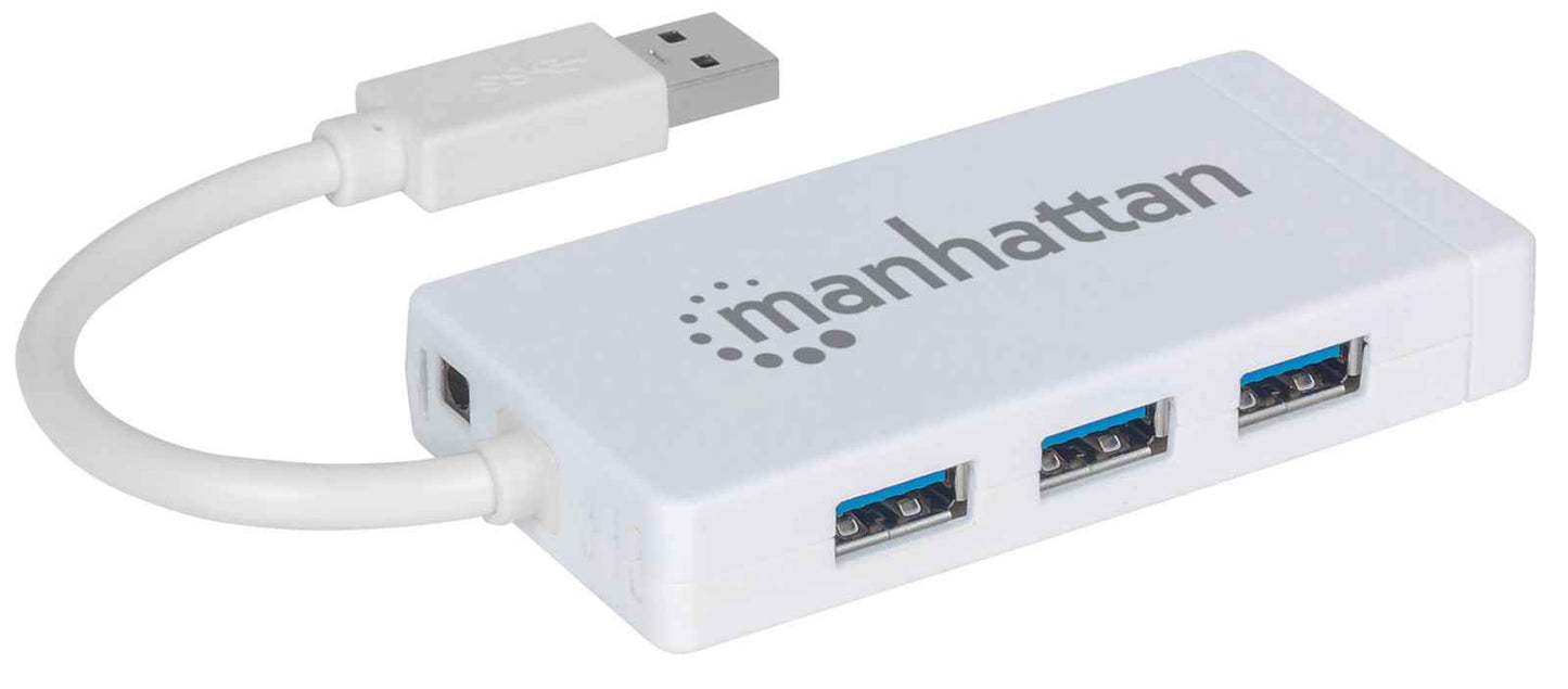 Adaptador Usb,manhattan,507578, V3.0 A Red Gb  + Hub 3 Ptos Mh