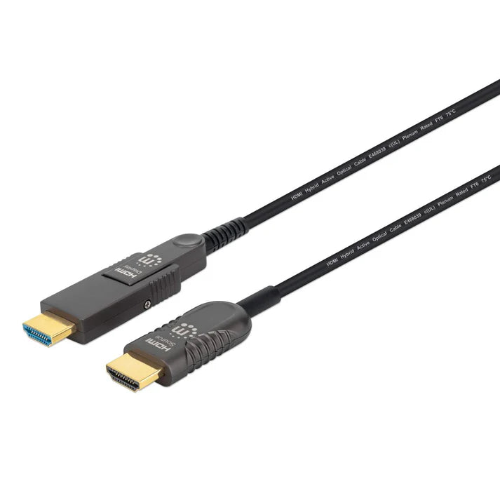 Cable Hdmi Fibra Optica /manhattan / 353243/ M-m  4k@60hz 20.0m Conector Hdmi Desmontable