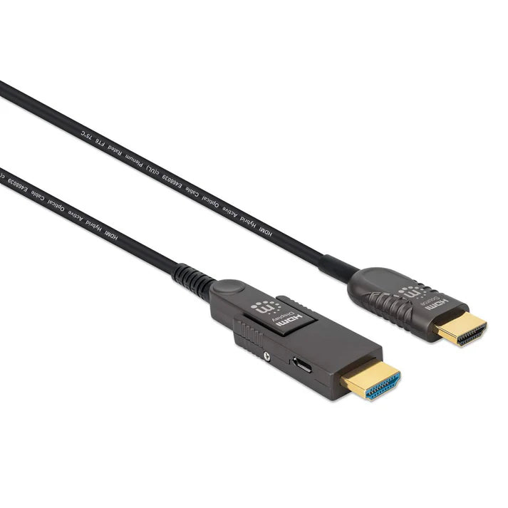 Cable Hdmi Fibra Optica /manhattan / 353243/ M-m  4k@60hz 20.0m Conector Hdmi Desmontable
