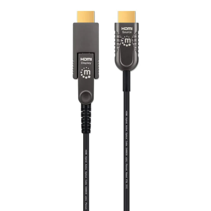 Cable Hdmi Fibra Optica /manhattan / 353243/ M-m  4k@60hz 20.0m Conector Hdmi Desmontable