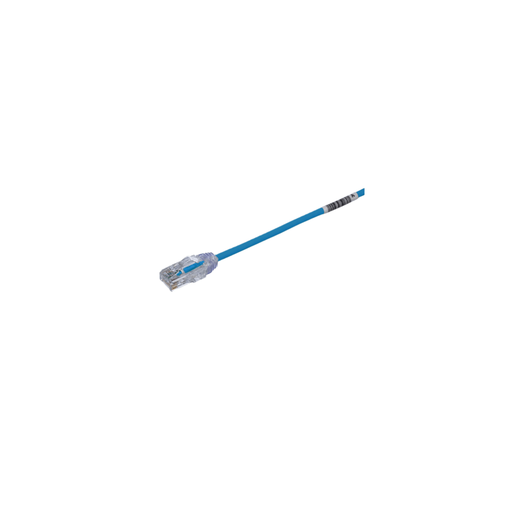 Cable de Parcheo TX6, UTP Cat6, Diámetro Reducido (28AWG), Color Azul, 0.5 m