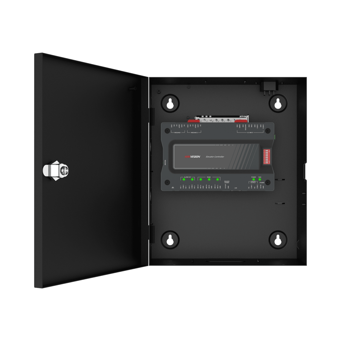 Controlador MAESTRO Cloud para Elevadores Administrable en la Nube con HikConnect Teams / Incluye Gabinete y Fuente / Control de Acceso para los pisos de los Elevadores por Huella o Tarjeta