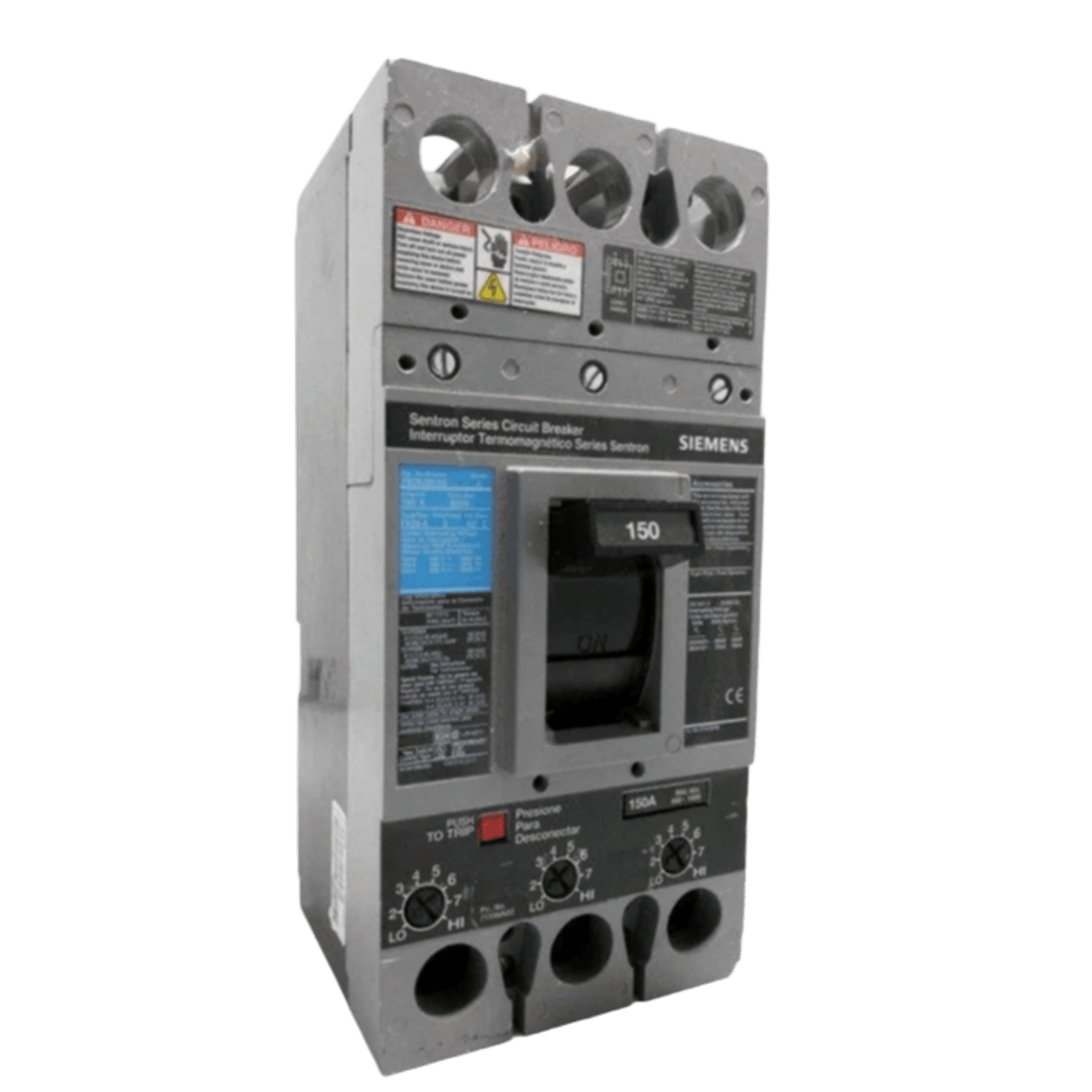 Interruptor Termomagnético 600V 3X150A, Con zapatas principales.