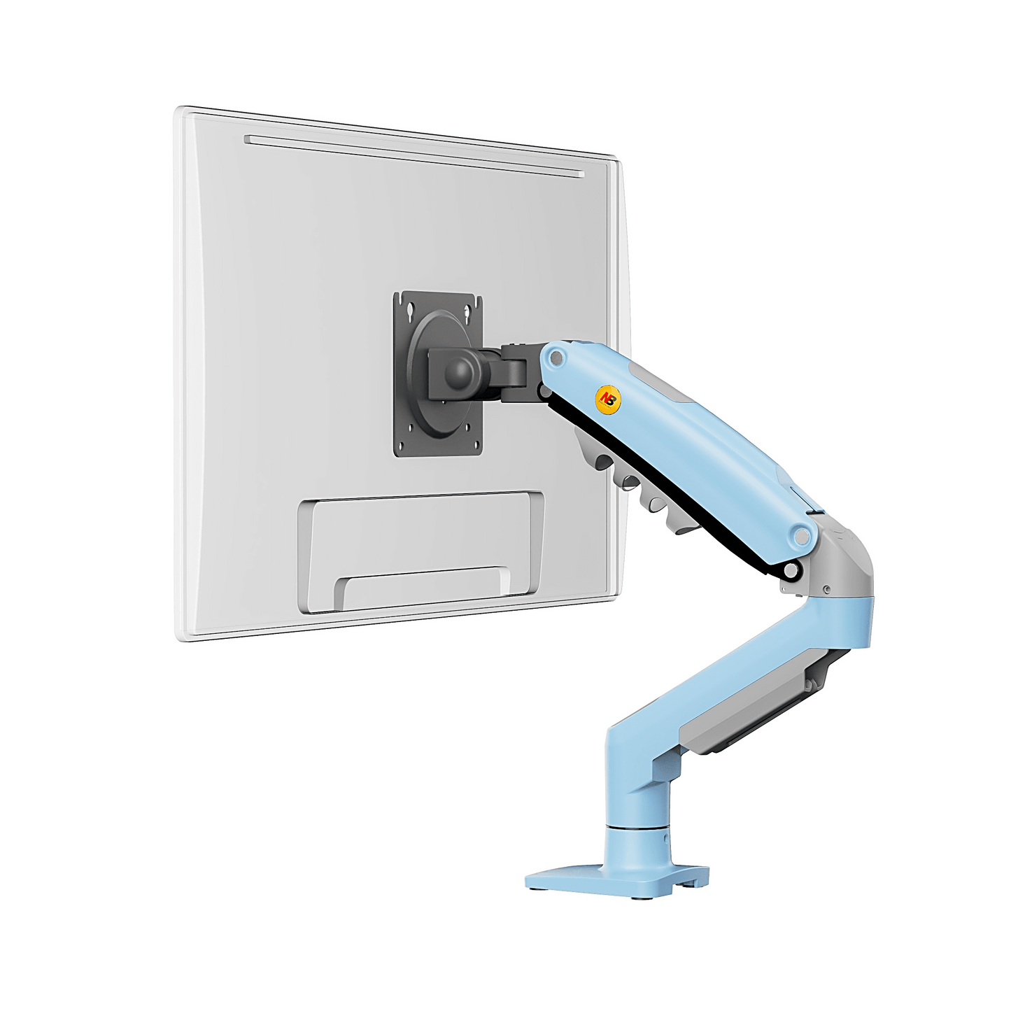 Brazo Ajustable para Monitor Ergonómico / Compatible con Monitores de 17" - 30" / Capacidad de Peso hasta 9 kg / Rotación 360° / Inclinación +85° a -30° / Giro 180° / Ajuste de Resorte de Gas / Color Azul