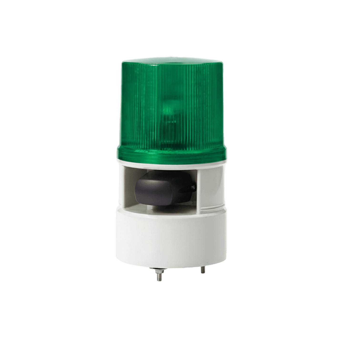 Luces de advertencia color Verde con sirena incorporada con 5 tonos máx. 105 dB en 12-24 VCD