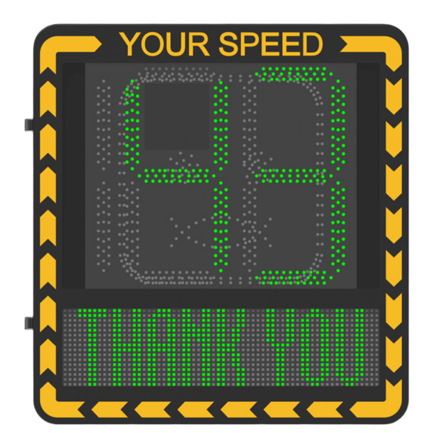 Pantalla LED de Señalización de Velocidad por Radar / Detección de Velocidad en Tiempo Real / Rango de Detección de 100 m / Hasta 32 Objetivos Detectados / Pantalla LED de Alta Visibilidad / Instalación en Carril o Later