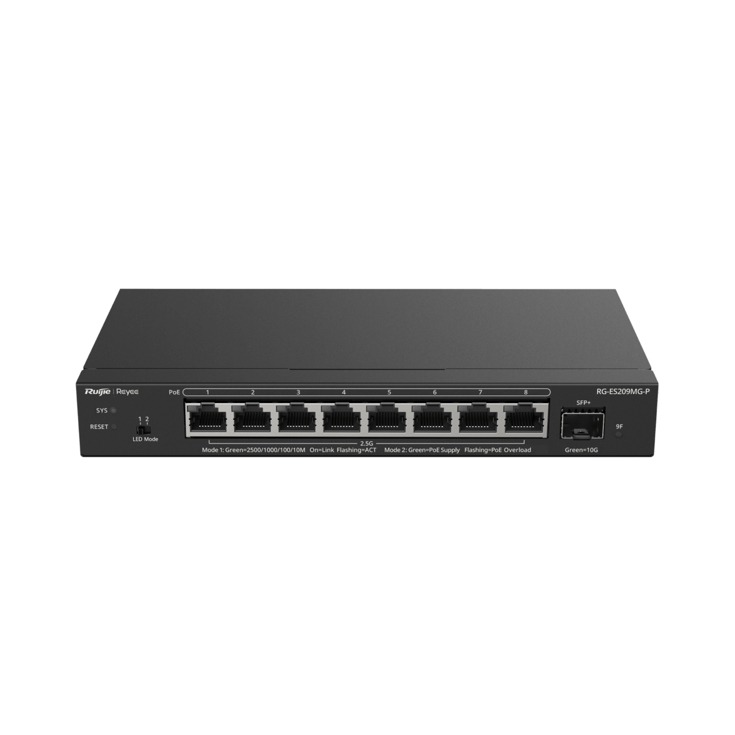 Switch Administrable Capa 2 con PoE++ Multi-Gigabit, 8 puertos 2.5Gb y 1 SFP+ 10G, hasta 130w estándar 802.3bt