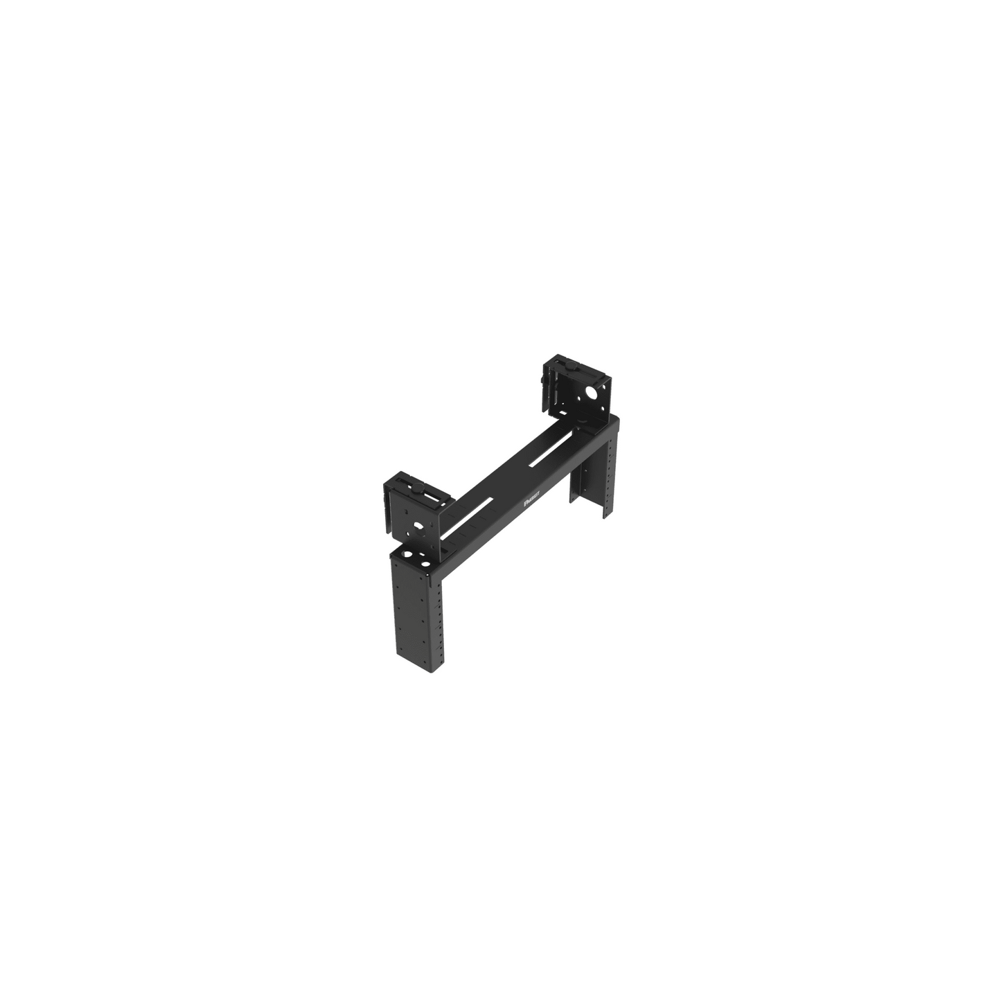 Rack de Distribución Aéreo de 2 Postes PanZone®, Rieles Roscados #12-24, de 4 UR, Color Negro