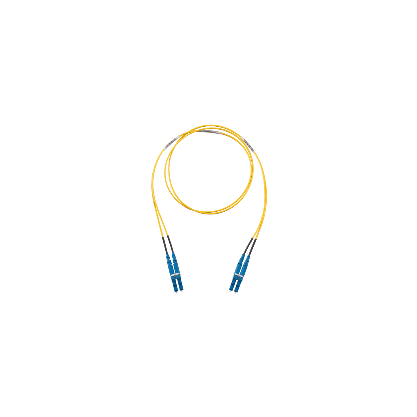 Jumper de Fibra Optica Monomodo 9/125 OS2, LC-LC Duplex, LSZH (Cero Halógenos), Color Amarillo, 1 Metro