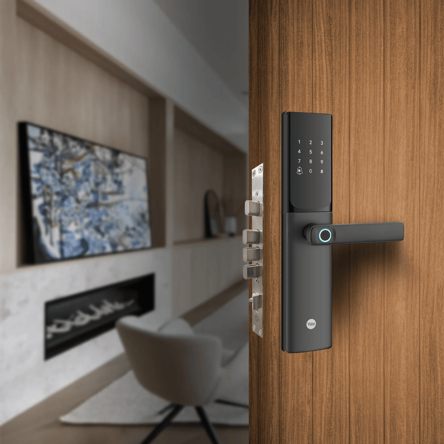 Cerradura Digital JULIUS / Sensor de Huella con Inteligencia Artificial / Registro de 100 Huellas y 100 Códigos / Bloqueo Automático / Modo Niños / IP54 / Incluye 2 Llaves de Alta Seguridad y 4 Tarjetas de Proximidad