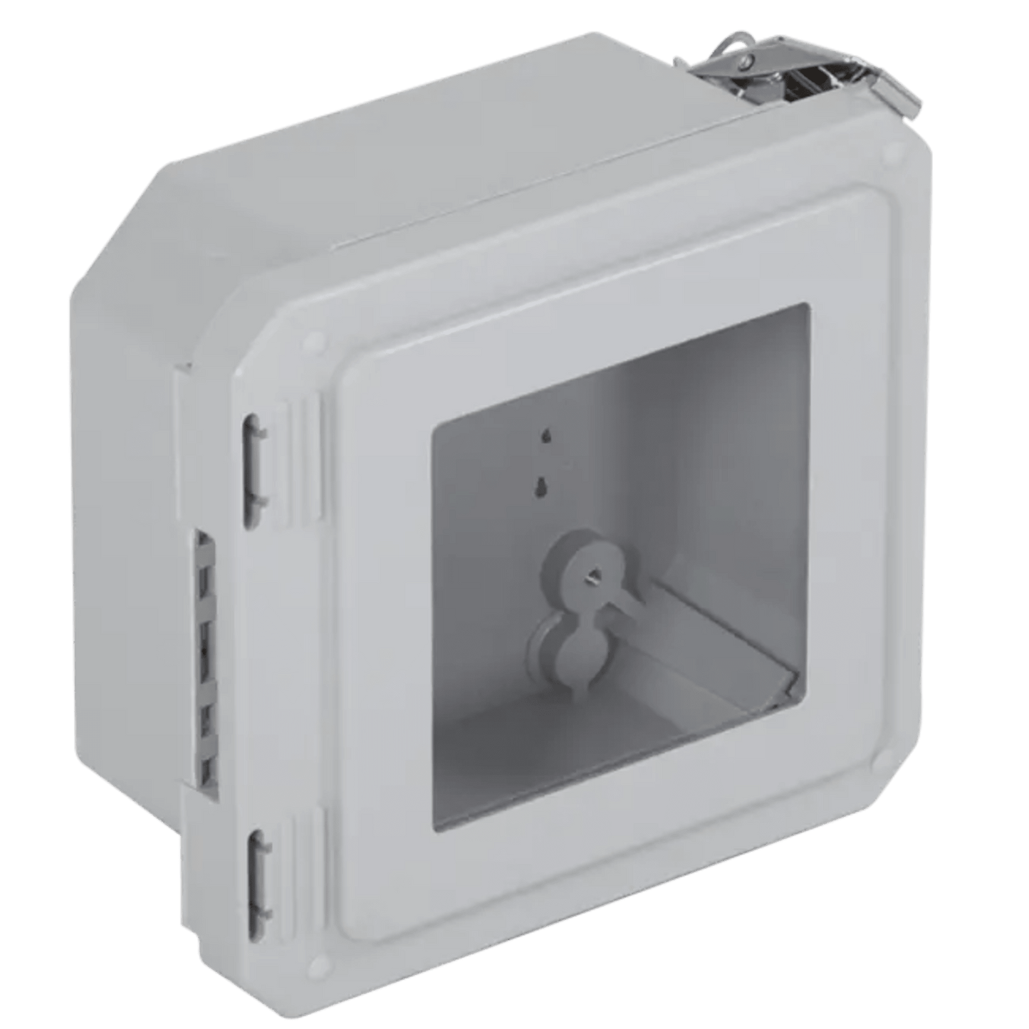 Caja Impermeable De Fibra De Vidrio, 6.77" (17.19cm) Alto x 6.77" (17.19cm) Ancho x 4.06" (10.31cm) Profundidad, Con Ventanilla, Listado UL/cUL, Hecho En EE.UU, Serie EnviroArmour®