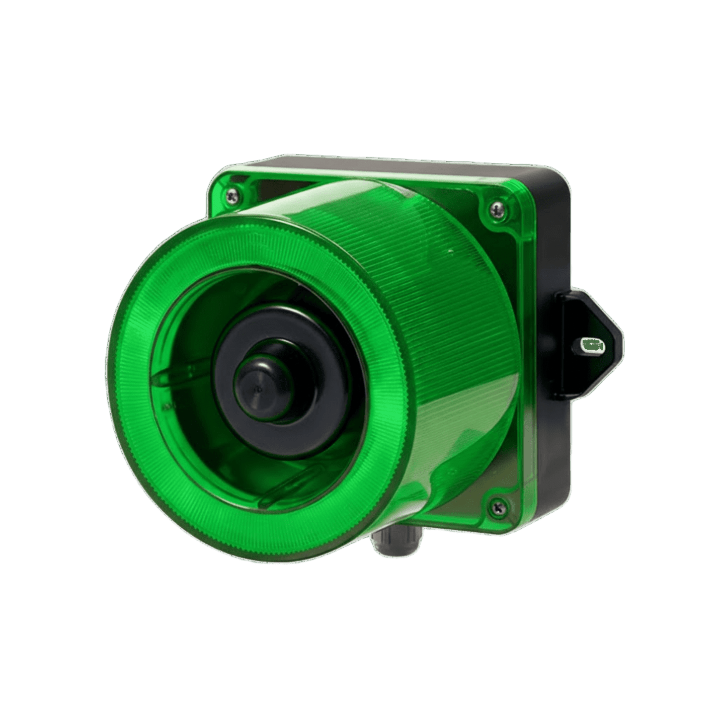 Combinacion de baliza LED color Verde y sirena electrónica de 31 tonos resistente a la intemperie de volumen máx. 123 dB a 12-24 VCD