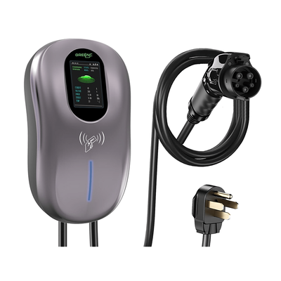 Estación De Carga Para Vehículos Eléctricos / 40 A / 9.6 Kw / Conector Tipo 1 (sae J1772) / 110-240 V Ac / Pantalla Lcd 4.3 In (10.9 Cm) / Wifi / App / Rfid / Ip65 / Cable Tpe 5 M (16.4 Ft)